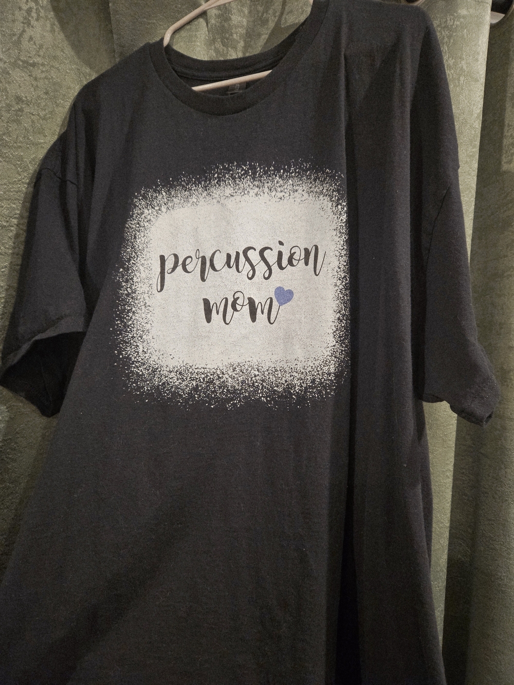 Percussion Mom Graphic Tee - Black with White & Blue Print